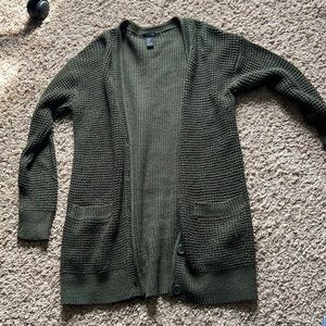 Olive Green Cardigan. Size S